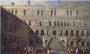 Francesco Guardi The Coronation of the Doge on the Staircase of the Giants at the Ducal Palace (mk05)